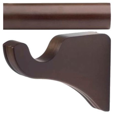 Kirsch Wood Trends Smooth 1 3/8" Pole+ Classic Brackets , in Satin Gold : 8 FT