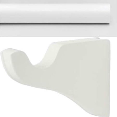 Kirsch Wood Trends Smooth 1 3/8" Pole + Classic Brackets, in White : 8 FT