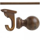 Kirsch Basic Kit:1 3/8" Smooth Pole+Ceiling Bracket +Ball finial,Hazelnut:6 FT
