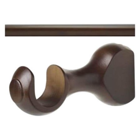 Kirsch Wood Trends Basic Kit:Smooth 1 3/8" Pole + Round Brackets,|Coffee :6 FT