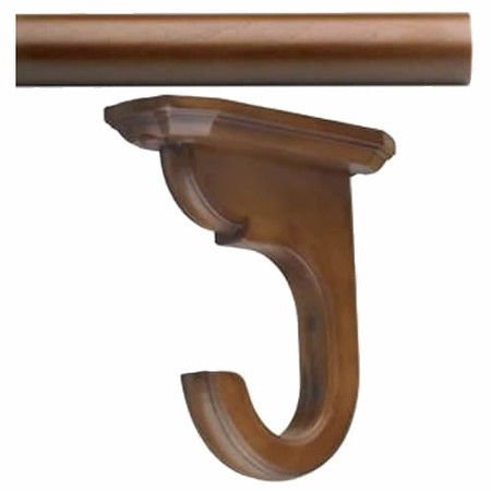 Kirsch Wood Trends Kit:1 3/8" Smooth Pole + 2 Ceiling Brackets, Walnut:4 FT