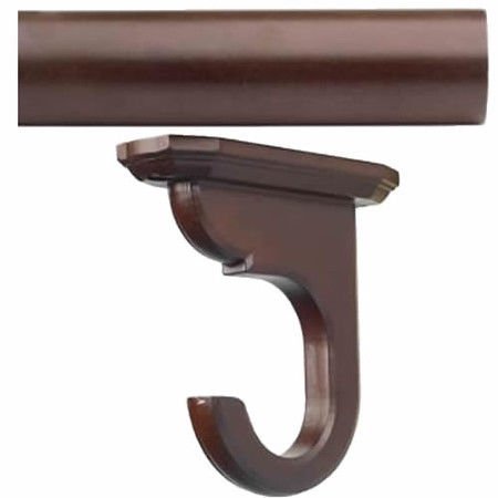Kirsch Wood Trends Kit:1 3/8" Smooth Pole + 2 Ceiling Brackets, Mahogany:4 FT