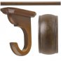 Kirsch Wood:2" Smooth Pole +Ceiling Brackets +End Cap finial,Hazelnut:4 FT