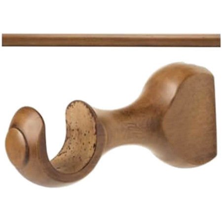 Kirsch Wood Trends Basic Kit:Smooth 1 3/8" Pole+Round Brackets|Estate Oak :8 FT
