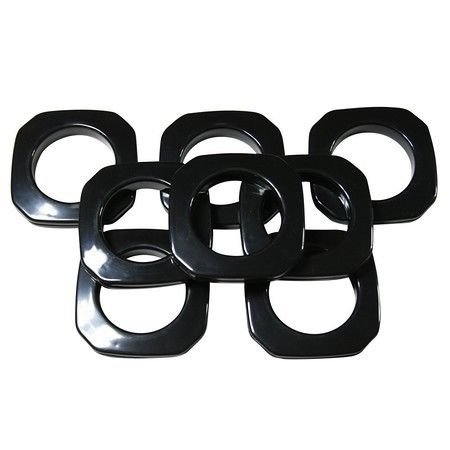 Square #10 Plastic, 1 3/8", 8 Sets, Black