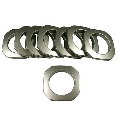 Square #15 Plastic, 1 3/8", 8 Sets, Matte Nickel