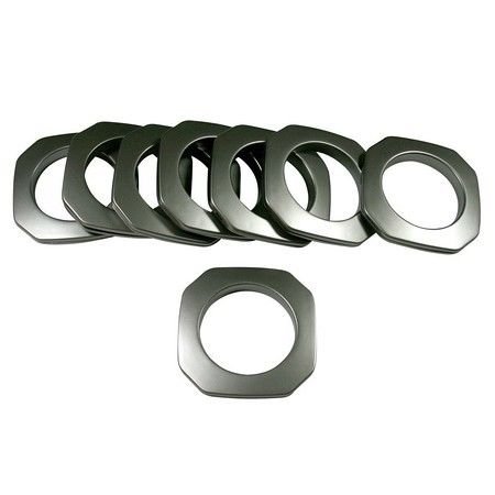 Square #10 Plastic, 1 3/8", 8 Sets, Brushed Steel