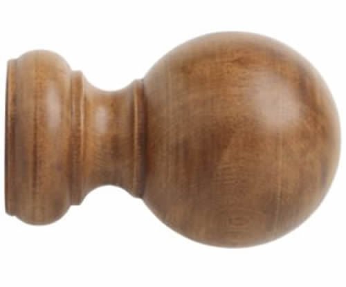 Kirsch Wood Trends Classics Ball Finial, for 2" pole, Estate Oak (MPN# 5508EG820