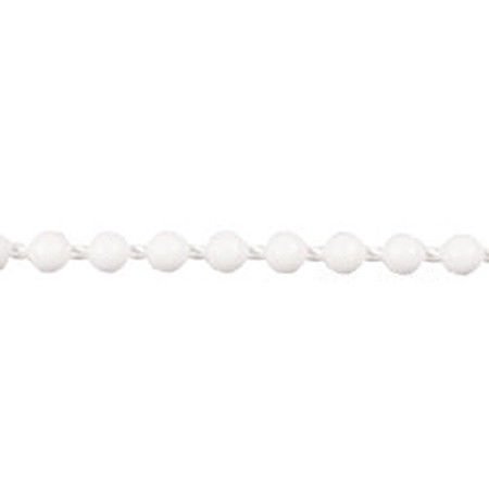 Continuous Plastic Bead Chain Loop -White - Drop: 4"