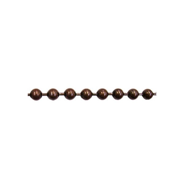 Continuous Metal Bead Chain Loop #10 - Drop:2"- Antique Copper
