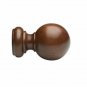 Kirsch Basic Wood Kit:1 3/8" Smooth Pole+Round Brackets+Ball finial, Walnut:4 FT