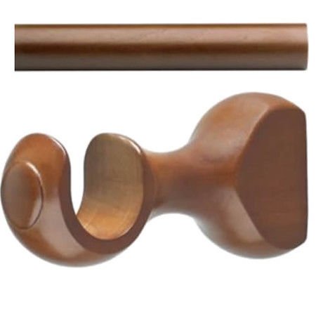 Kirsch Wood Trends Basic Kit:1 3/8"  Smooth Pole + Round Brackets | Walnut :4 FT