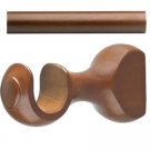 Kirsch Wood Trends Basic Kit:1 3/8"  Smooth Pole + Round Brackets | Walnut :4 FT