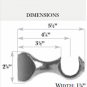 Kirsch Wood Trs Classics  4 1/2" Return  Brackets  :1 3/8" pole, Walnut,1 Pair