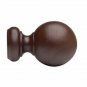 Kirsch Basic Kit:1 3/8" Smooth Pole+Round Brackets+Ball finial, Mahogany:4 FT