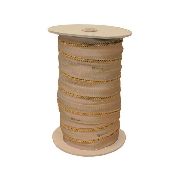 Zippers by the Roll, Brass, 6 yards - TAN
