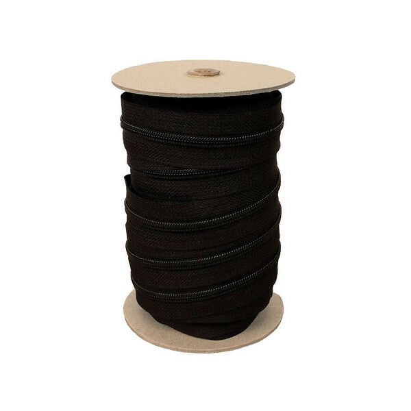 Zippers by the Roll, 6 yards - BLACK, Nylon