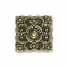 25 QTY: Upholstery Nails, Small Filigreed Square,  Low Dome 1/2", Blackened Gold