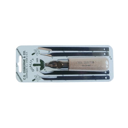 C.S. Osborne & Co, No. K-460 -Leatherworking  Handle and  4 Extension Blade Kit