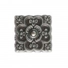 25 QTY: Upholstery Nails, Small Filigreed Square,  Low Dome 1/2", Antique Nickel