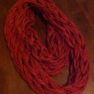 Soft, chunky infinity scarf (red)
