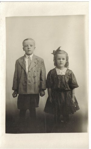 Vintage Children Postcard Photograh