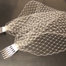 Birdcage veil with 2 side mini combs.Ivory Blusher veil,Bridal Hair accessory