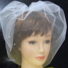 Birdcage veil,top comb.WHITE 12 " Tulle Blusher veil,Bridal Hair accessory