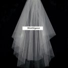 Bridal Veil ,Wedding Veil, IVORY 2 Tier Knee length veil 25"45" with detachable comb.
