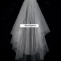 Bridal Veil ,Wedding Veil, IVORY 2 Tier Knee length veil 25"45" with detachable comb.