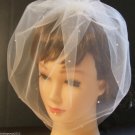 Tulle Birdcage veil  Top comb.12" IVORY BLUSHER.