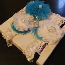 Bridal Garter.Wedding Garter,Set of 2. Lace & Rosette Garter,White,I vory Garter