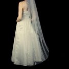 Bridal Veil/Wedding Veil Floor length veil 25" 72".CUT EDGE  WIith Loops & Detachable comb