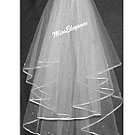 Bridal Veil,Wedding Veil,IVORY 2T Shoulder Length 15" 20",Communion Veil,Hennight veil.Ribbon edge