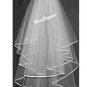 Bridal Veil,Wedding Veil,WHITE 2T elbow lLength 20"25"Communion Veil,Hennight veil.Ribbon edge