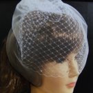 WHITE Tulle Birdcage Veil & French net combined.Top comb,Blusher veil. IWHITEVEIL