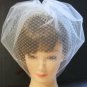 WHITE Tulle Birdcage Veil & French net combined.Top comb,Blusher veil. IWHITEVEIL