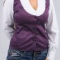 V-Neck Collar Long Sleeve Top w/ Button Down Front- Looks Like a Vest & Shirt S1713L