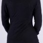 Longsleeve Black Scoopneck w/ Silver & Black Sequin Design with Side Ruching Top S1363M