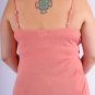 Salmon Cami Scoop Neck Heathered with Black Contrasting Trim Adjustable Straps S1388L