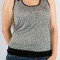 Sleeveless Scoop Neck Gray Snake Skin Print Fabric Top with Cut Outs in Straps S1203L