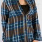 Blue & Brown Plaid Flannel Long Sleeve Collared Button Down Shirt S1186L
