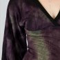 V-Neck Criss Cross Front Plum Gray Sweater w/ Kimono Sleeves Fabric Ties in Back S1166S