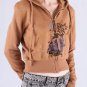 Nutmeg Brown Full Zip L/S Hoodie w/ Front Pockets, Soft Inner Lining, & Graphics S1435S