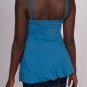 Beautiful Sleeveless Gold Chain Strap Bra Top in Blue Banded Bottom Padded Cups S1534S