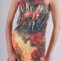 Sleeveless Screen Printed Multi-Colored Heart & Roses Graphic Tunic Juniors Top S1555S