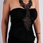 Black Top with Beautiful Lace Accented Front  Halter Straps in Back Padded Cups S1620S