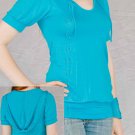 Very Soft Fabric Agua Blue Draw String Hoodie with Banded Cuffs and Waist S1020S