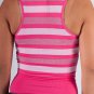 Pink Striped Scoopneck Sleeveless Racerback Tank w/ Rhinestone Hardware on Strap S1649OS