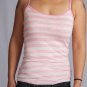 Pink & White Striped Sleeveless Scoop Neck Tank in Light Weight Fabric S1673S